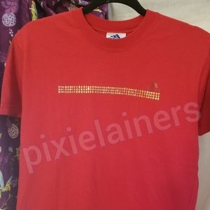 EUC Woman's Red Adidas Shirt with Bling SZ Large